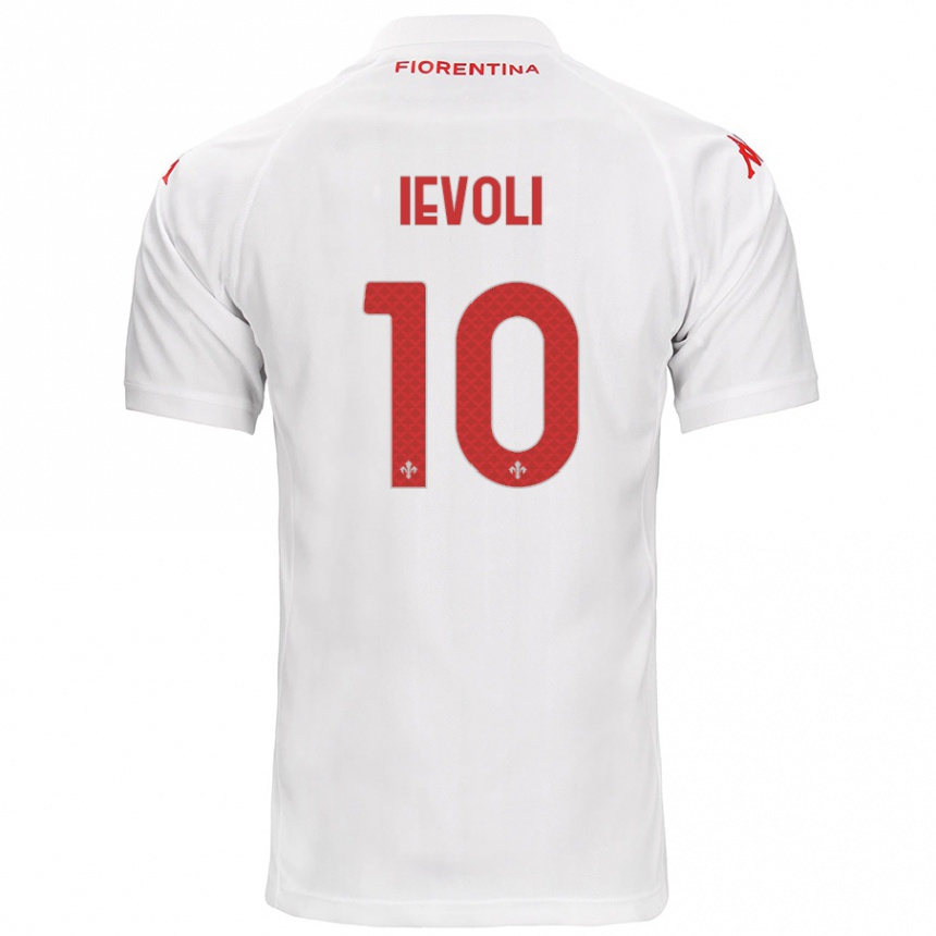 Kids Football Mattia Ievoli #10 White Away Jersey 2024/25 T-Shirt Za