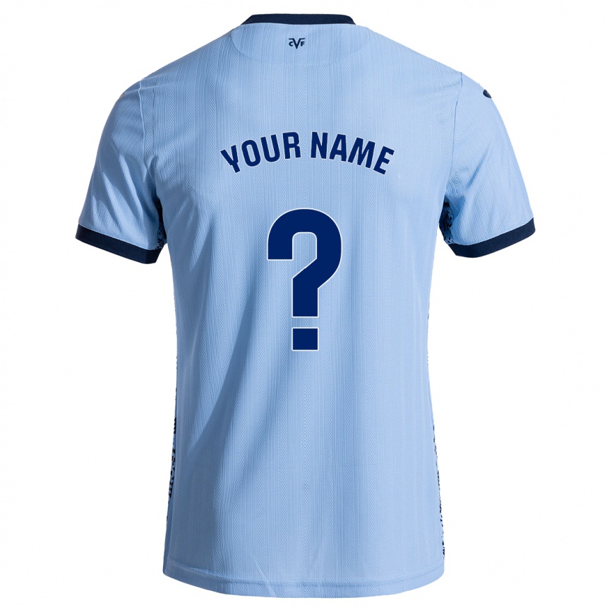 Kids Football Your Name #0 Sky Blue Away Jersey 2024/25 T-Shirt Za