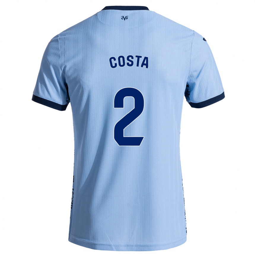 Kids Football Logan Costa #2 Sky Blue Away Jersey 2024/25 T-Shirt Za