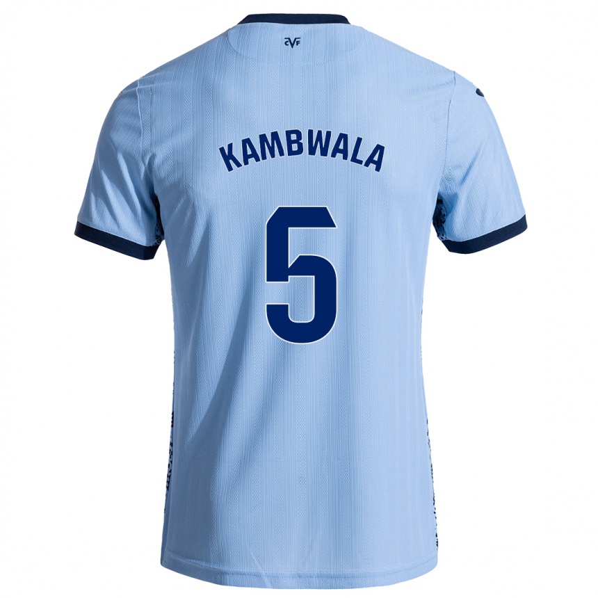 Kids Football Willy Kambwala #5 Sky Blue Away Jersey 2024/25 T-Shirt Za