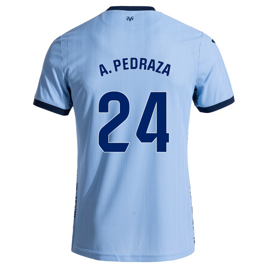 Kids Football Alfonso Pedraza #24 Sky Blue Away Jersey 2024/25 T-Shirt Za