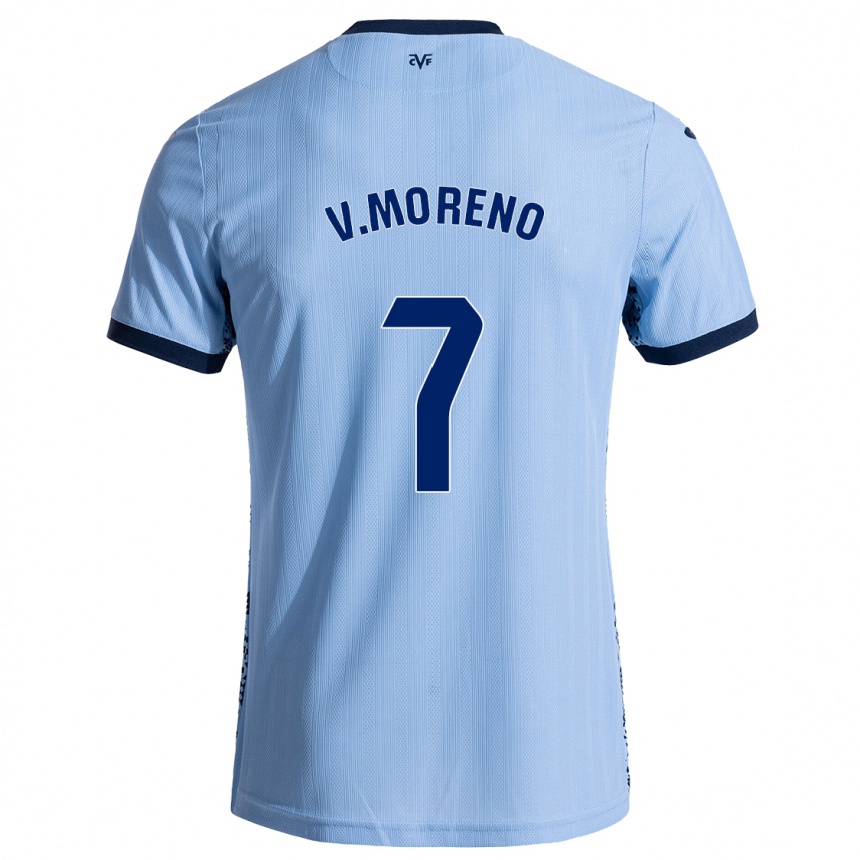 Kids Football Víctor Moreno #7 Sky Blue Away Jersey 2024/25 T-Shirt Za