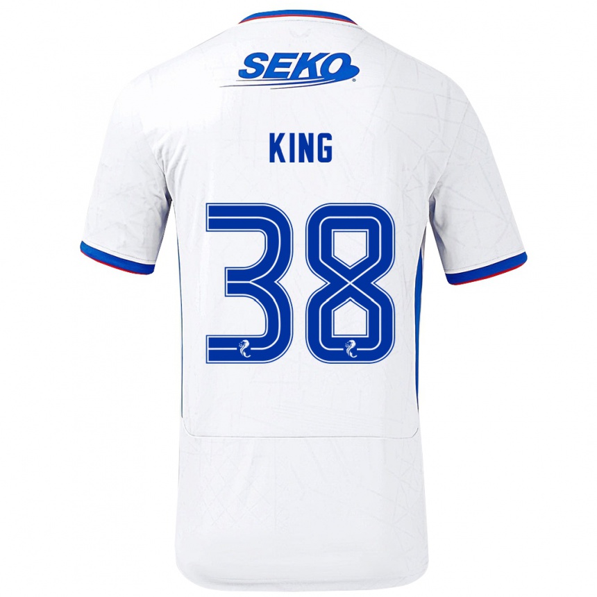 Kids Football Leon King #38 White Blue Away Jersey 2024/25 T-Shirt Za