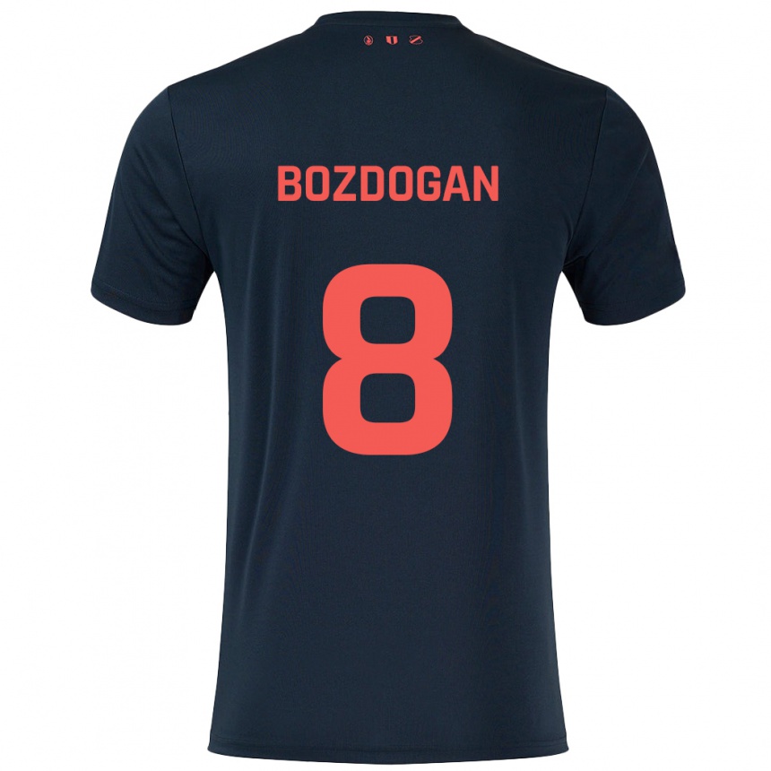 Kids Football Can Bozdogan #8 Black Red Away Jersey 2024/25 T-Shirt Za