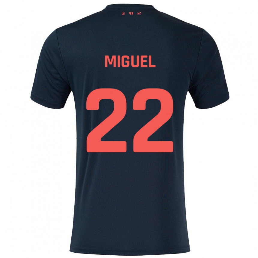 Kids Football Miguel Rodríguez #22 Black Red Away Jersey 2024/25 T-Shirt Za