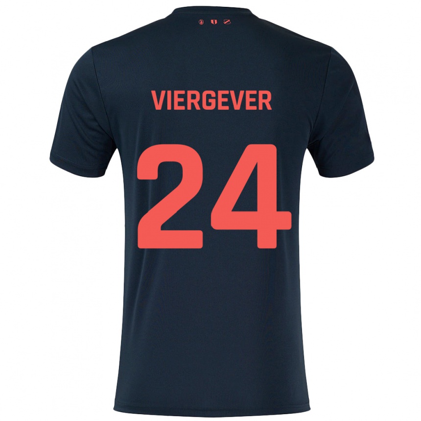 Kids Football Nick Viergever #24 Black Red Away Jersey 2024/25 T-Shirt Za