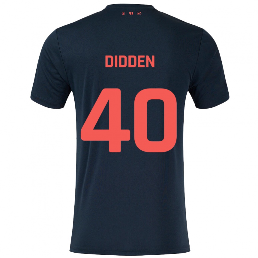 Kids Football Matisse Didden #40 Black Red Away Jersey 2024/25 T-Shirt Za