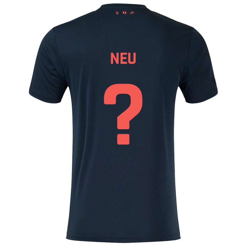 Kids Football Luca Neu #0 Black Red Away Jersey 2024/25 T-Shirt Za