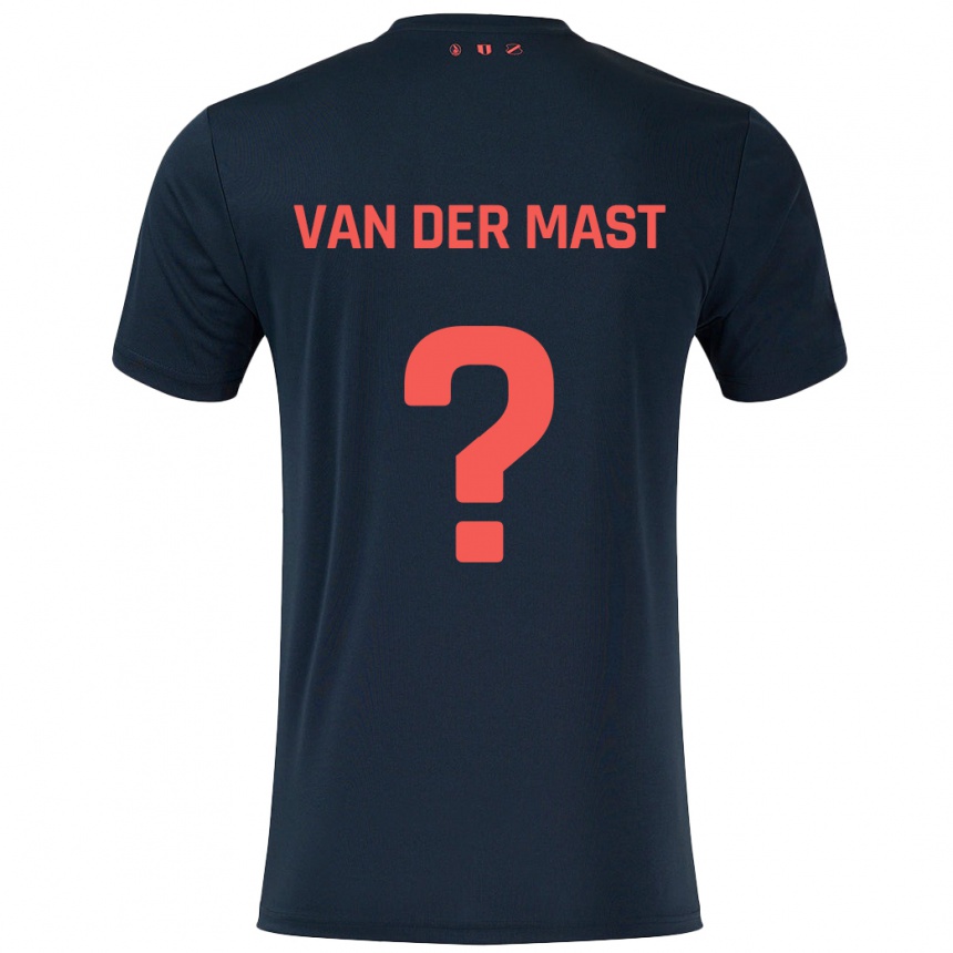 Kids Football Hylke Van Der Mast #0 Black Red Away Jersey 2024/25 T-Shirt Za