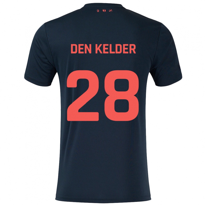 Kids Football Gera Op Den Kelder #28 Black Red Away Jersey 2024/25 T-Shirt Za