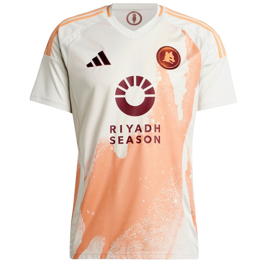 Kids Football Leandro Paredes #16 Cream White Orange Away Jersey 2024/25 T-Shirt Za