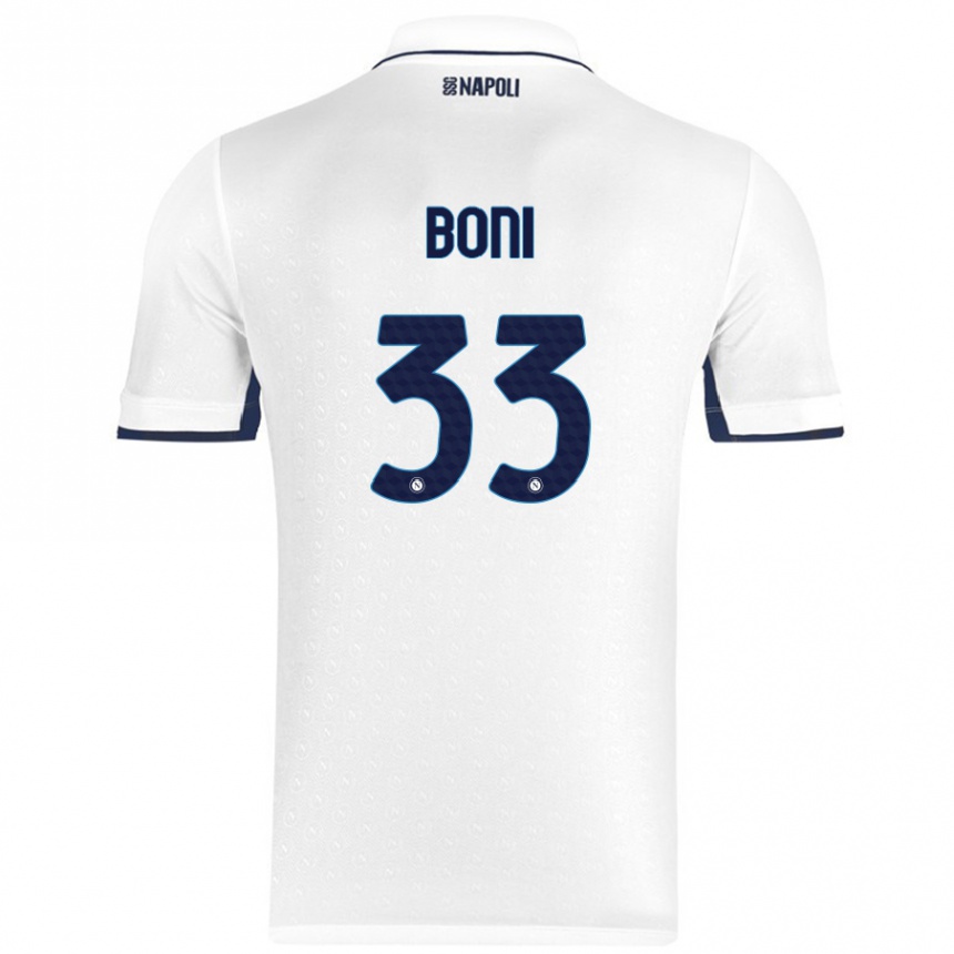 Kids Football Landry Boni #33 White Royal Blue Away Jersey 2024/25 T-Shirt Za