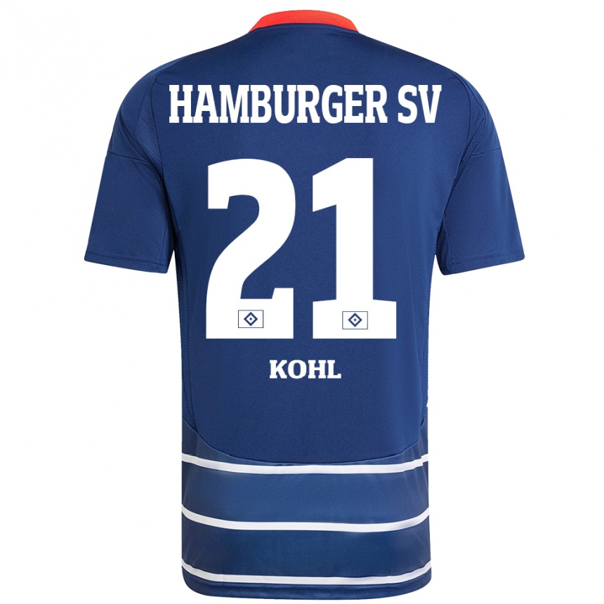 Kids Football Ohene Köhl #21 Dark Blue Away Jersey 2024/25 T-Shirt Za