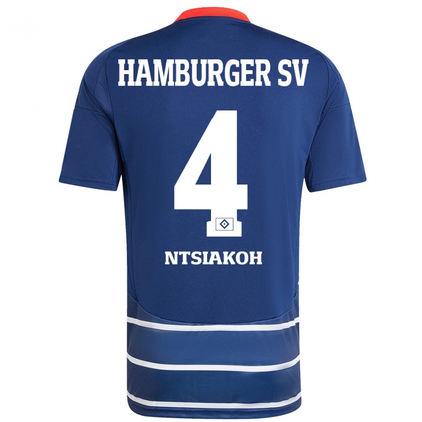 Kids Football Emmanuel Ntsiakoh #4 Dark Blue Away Jersey 2024/25 T-Shirt Za