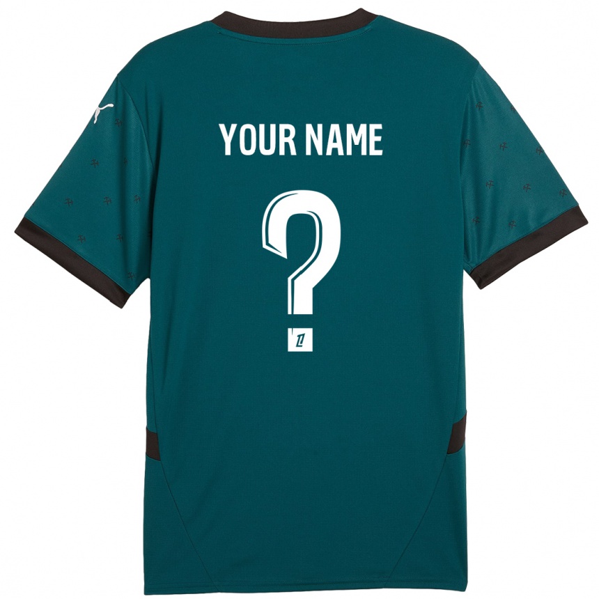 Kids Football Your Name #0 Dark Green Away Jersey 2024/25 T-Shirt Za