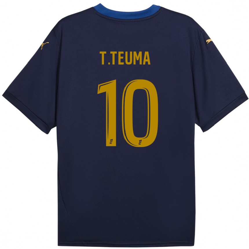 Kids Football Teddy Teuma #10 Navy Gold Away Jersey 2024/25 T-Shirt Za