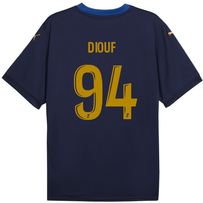 Kids Football Yehvann Diouf #94 Navy Gold Away Jersey 2024/25 T-Shirt Za