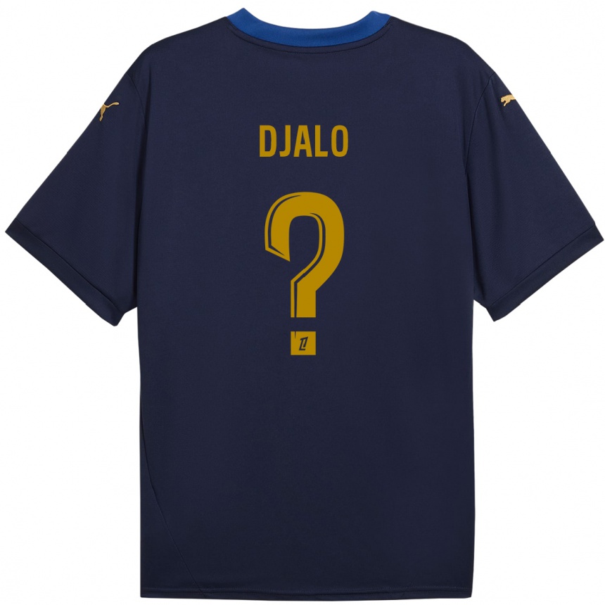 Kids Football Mamadu Djaló #0 Navy Gold Away Jersey 2024/25 T-Shirt Za