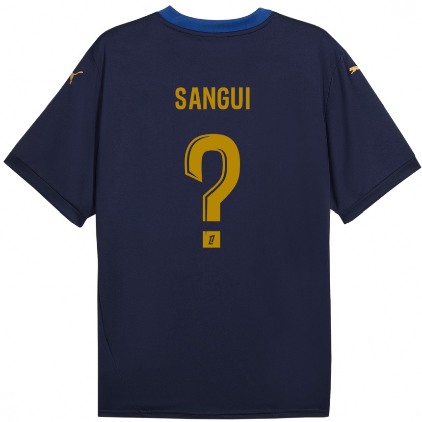 Kids Football Nhoa Sangui #0 Navy Gold Away Jersey 2024/25 T-Shirt Za