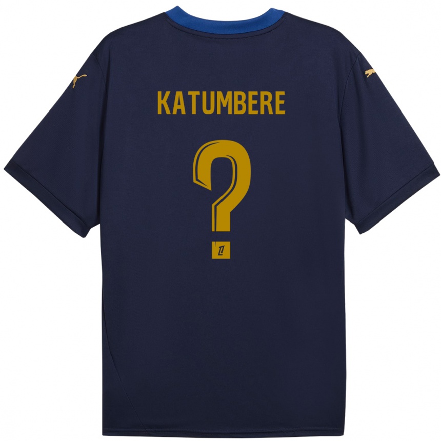 Kids Football Noah Katumbere #0 Navy Gold Away Jersey 2024/25 T-Shirt Za