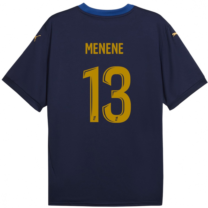 Kids Football Meyong Menene #13 Navy Gold Away Jersey 2024/25 T-Shirt Za