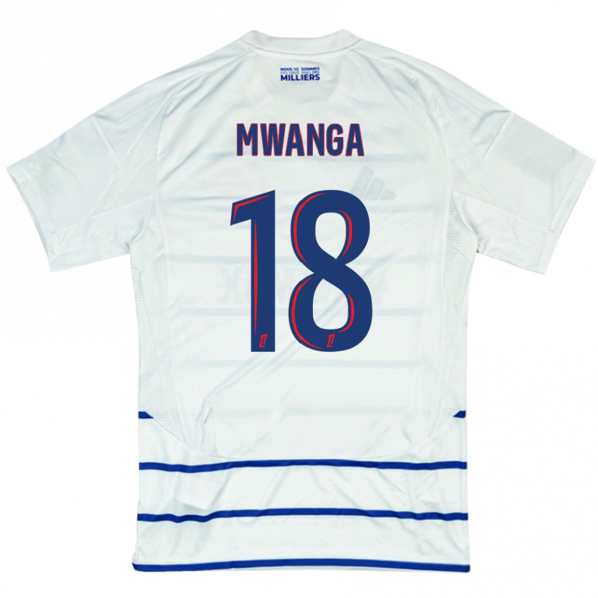 Kids Football Junior Mwanga #18 White Blue Away Jersey 2024/25 T-Shirt Za