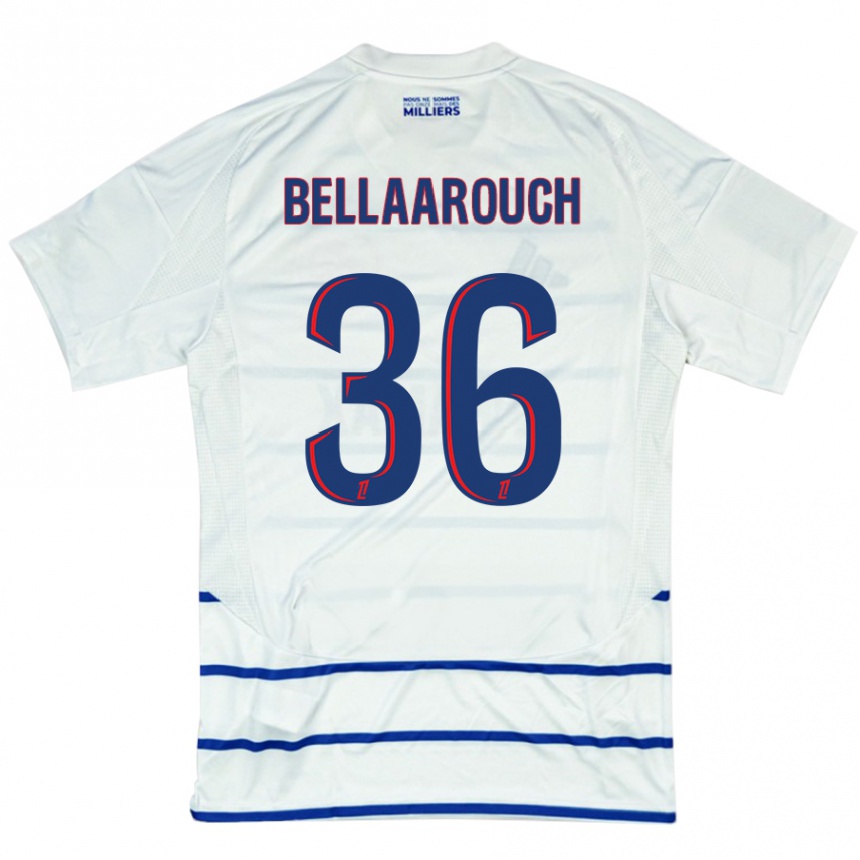 Kids Football Alaa Bellaarouch #36 White Blue Away Jersey 2024/25 T-Shirt Za