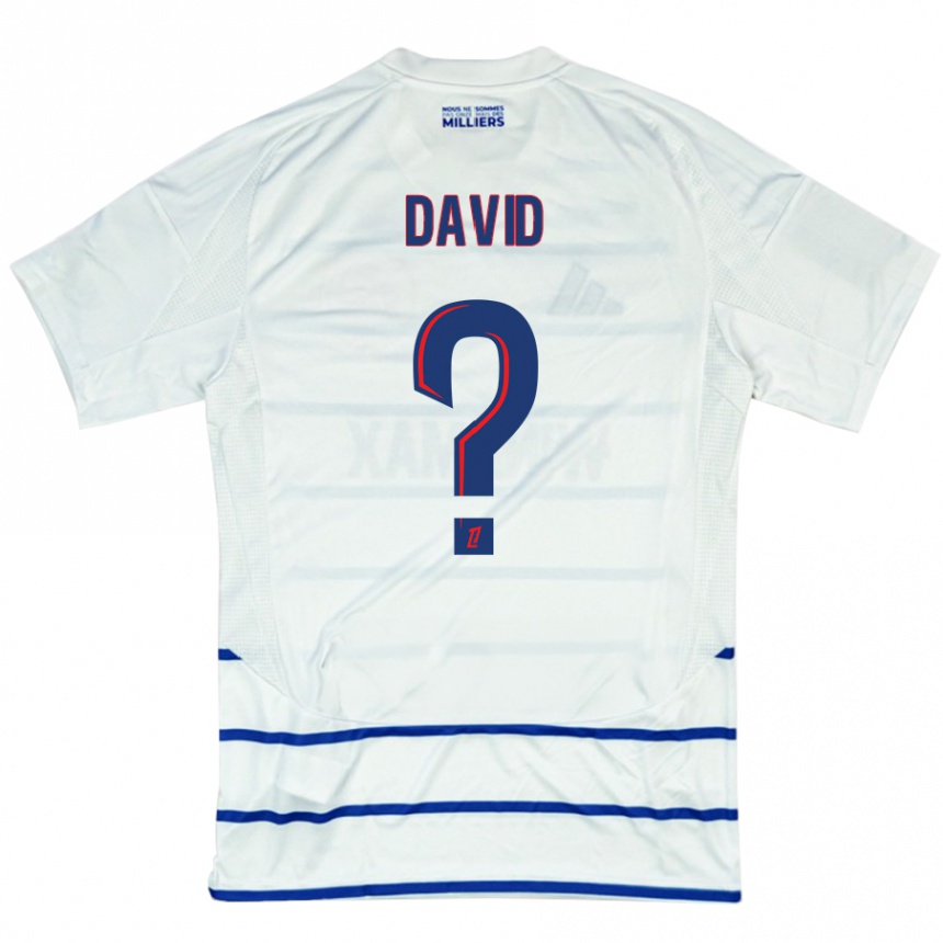 Kids Football David #0 White Blue Away Jersey 2024/25 T-Shirt Za