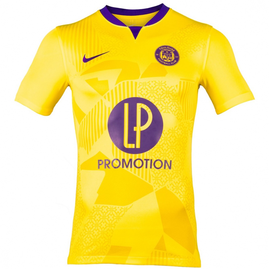 Kids Football Noah Lahmadi #0 Yellow Purple Away Jersey 2024/25 T-Shirt Za