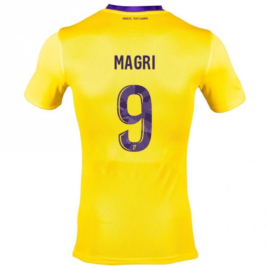 Kids Football Frank Magri #9 Yellow Purple Away Jersey 2024/25 T-Shirt Za