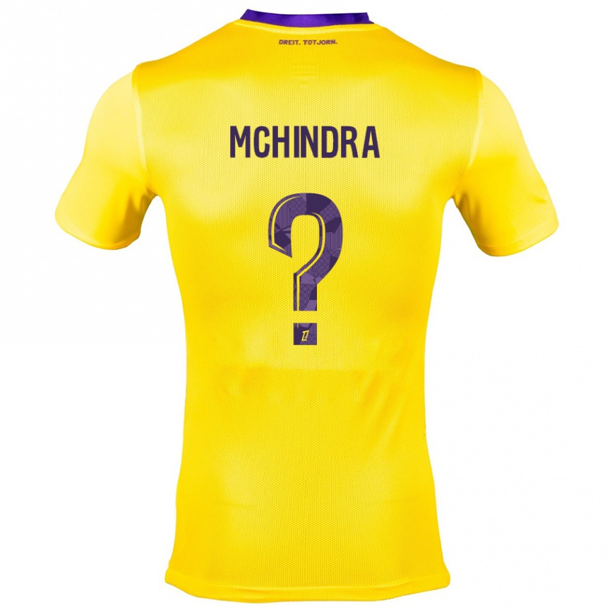 Kids Football Naime Said Mchindra #0 Yellow Purple Away Jersey 2024/25 T-Shirt Za