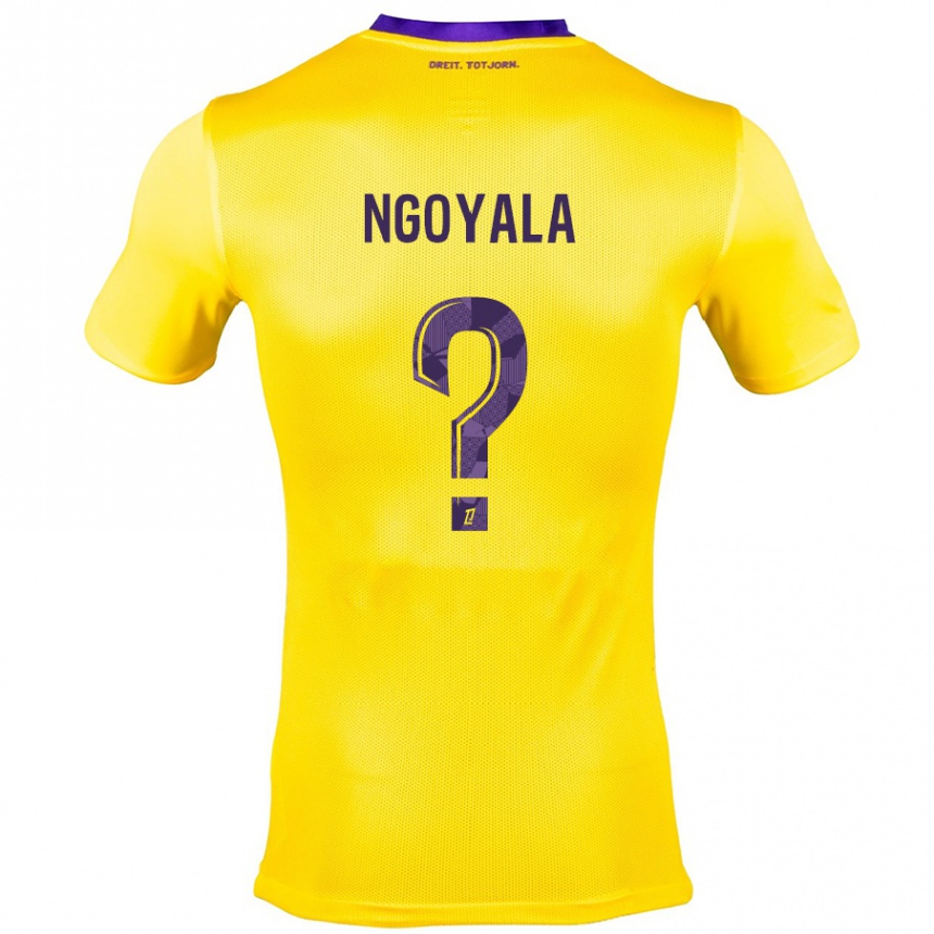 Kids Football Frédéric Efuele Ngoyala #0 Yellow Purple Away Jersey 2024/25 T-Shirt Za