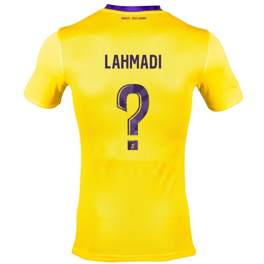 Kids Football Noah Lahmadi #0 Yellow Purple Away Jersey 2024/25 T-Shirt Za