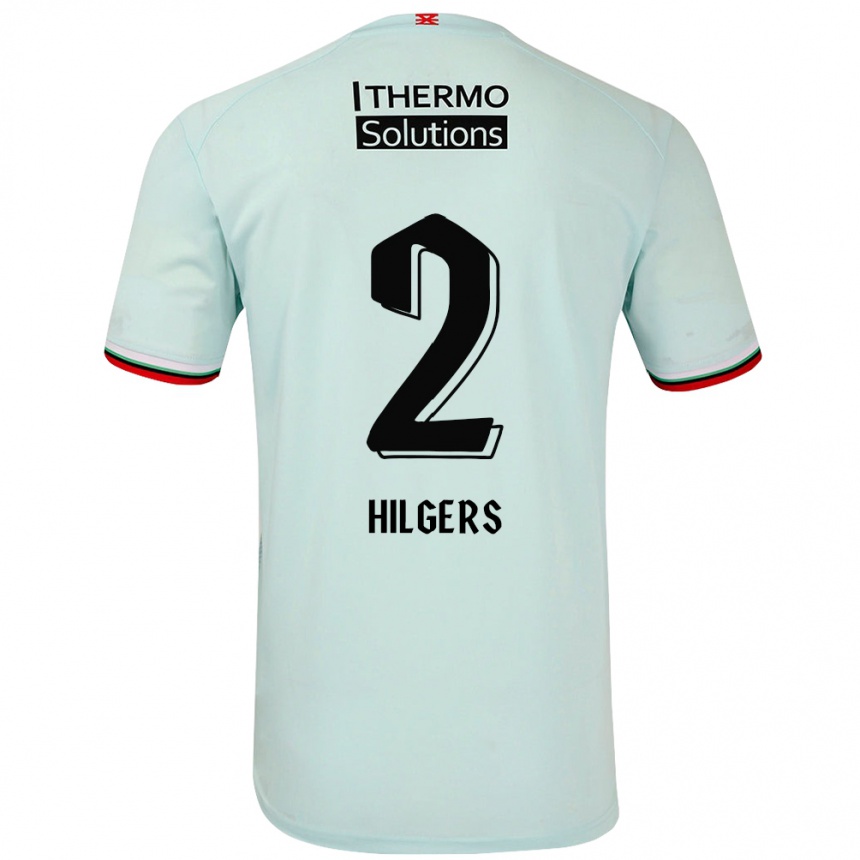 Kids Football Mees Hilgers #2 Light Green Away Jersey 2024/25 T-Shirt Za