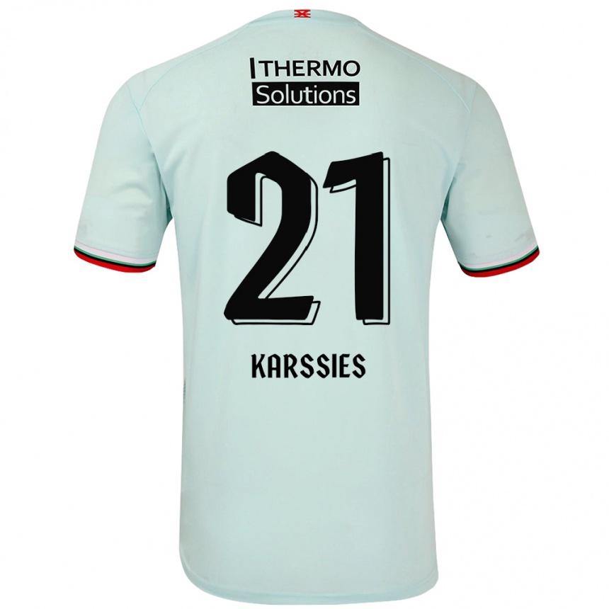 Kids Football Sam Karssies #21 Light Green Away Jersey 2024/25 T-Shirt Za