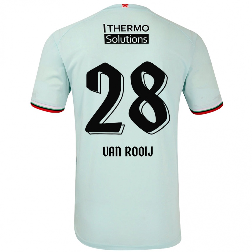 Kids Football Bart Van Rooij #28 Light Green Away Jersey 2024/25 T-Shirt Za