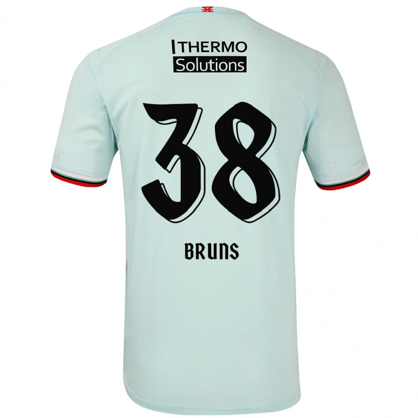 Kids Football Max Bruns #38 Light Green Away Jersey 2024/25 T-Shirt Za