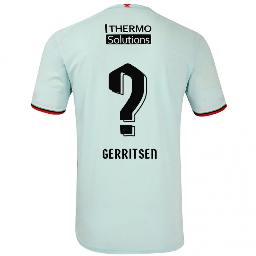 Kids Football Yannick Gerritsen #0 Light Green Away Jersey 2024/25 T-Shirt Za