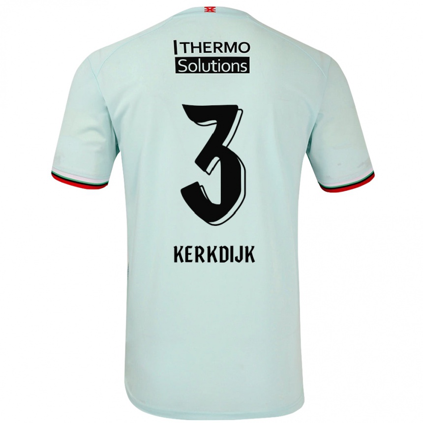 Kids Football Danique Kerkdijk #3 Light Green Away Jersey 2024/25 T-Shirt Za