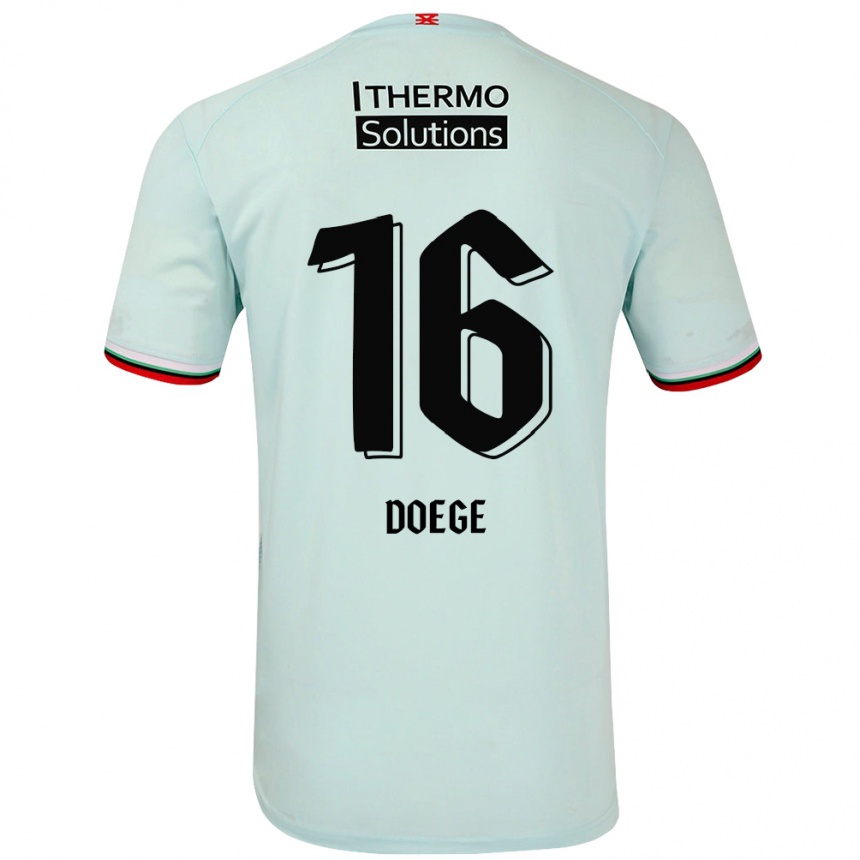 Kids Football Leonie Doege #16 Light Green Away Jersey 2024/25 T-Shirt Za