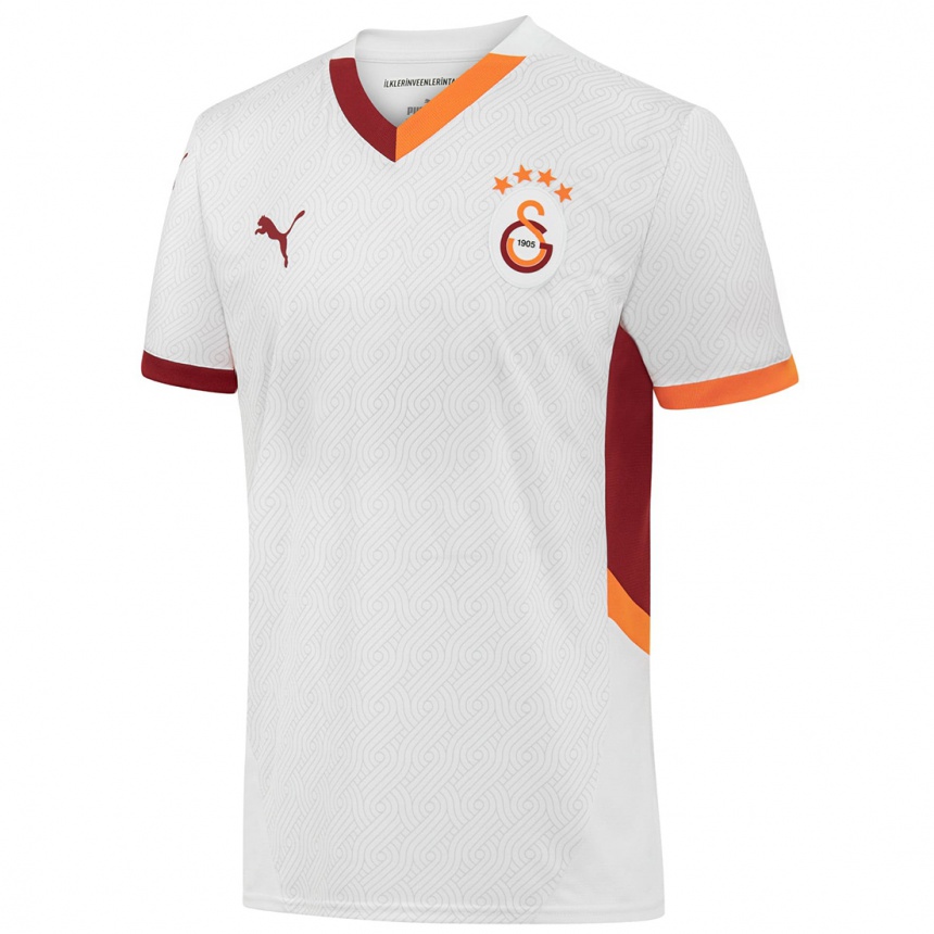 Kids Football Gökdeniz Gürpüz #36 White Yellow Red Away Jersey 2024/25 T-Shirt Za