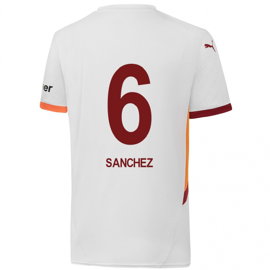 Kids Football Davinson Sanchez #6 White Yellow Red Away Jersey 2024/25 T-Shirt Za