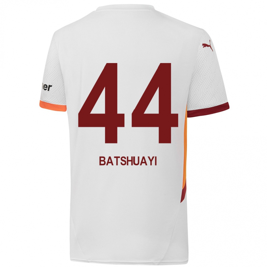 Kids Football Michy Batshuayi #44 White Yellow Red Away Jersey 2024/25 T-Shirt Za