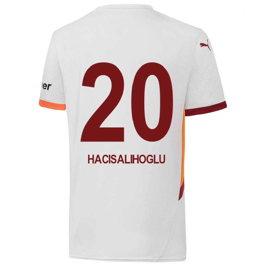 Kids Football Arda Hacisalihoglu #20 White Yellow Red Away Jersey 2024/25 T-Shirt Za