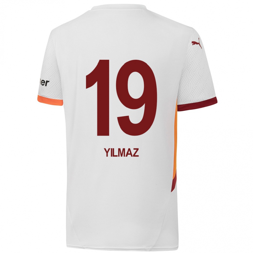 Kids Football Zehra Yılmaz #19 White Yellow Red Away Jersey 2024/25 T-Shirt Za