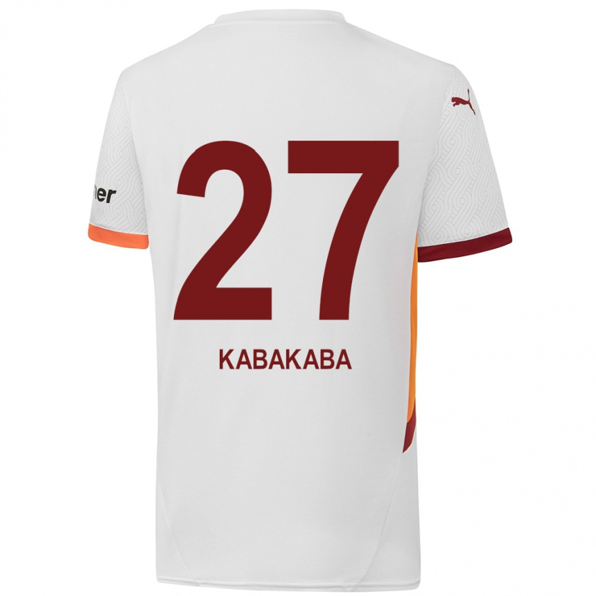 Kids Football Naomie Kabakaba #27 White Yellow Red Away Jersey 2024/25 T-Shirt Za