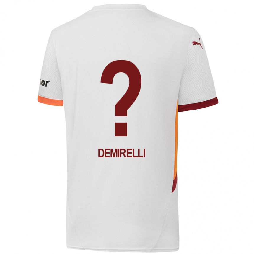 Kids Football Ahmet Demirelli #0 White Yellow Red Away Jersey 2024/25 T-Shirt Za