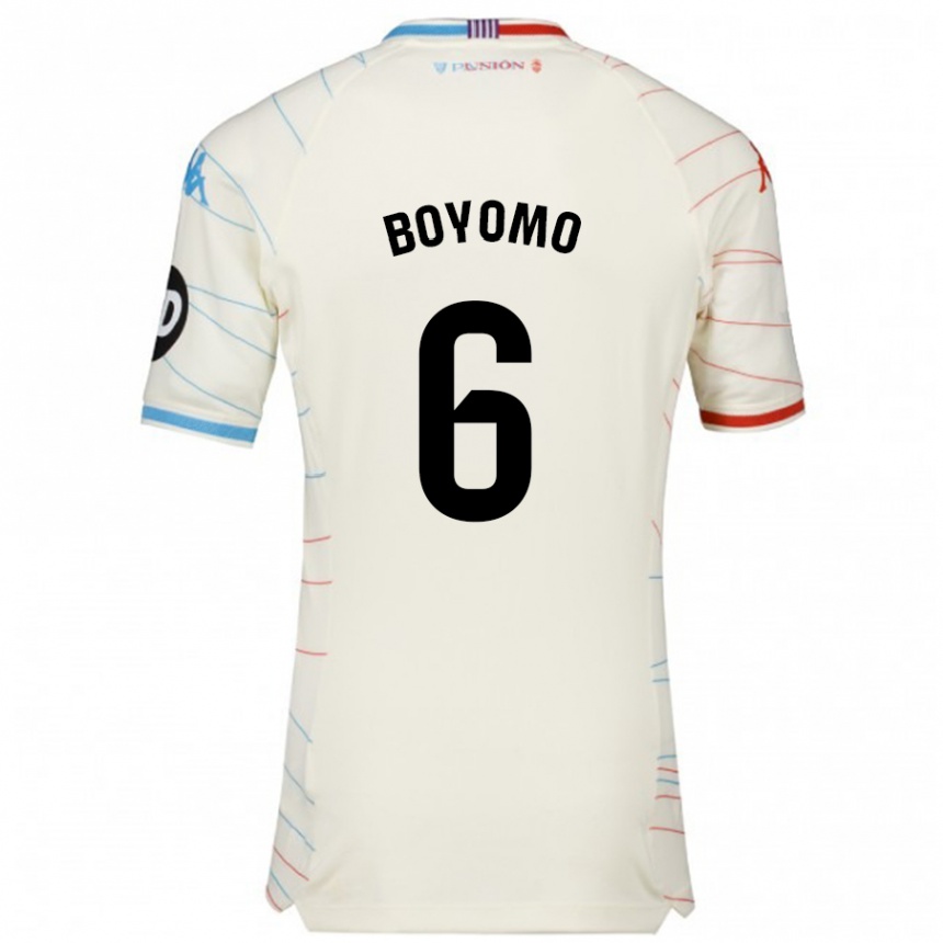 Kids Football Enzo Boyomo #6 White Red Blue Away Jersey 2024/25 T-Shirt Za