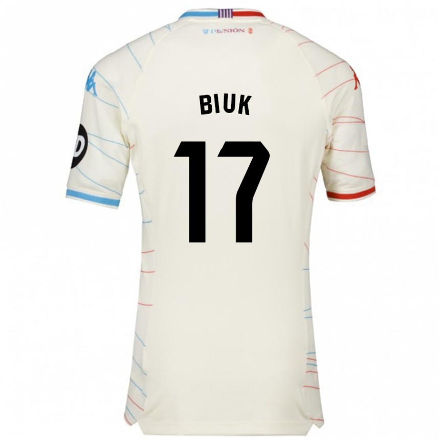 Kids Football Stipe Biuk #17 White Red Blue Away Jersey 2024/25 T-Shirt Za