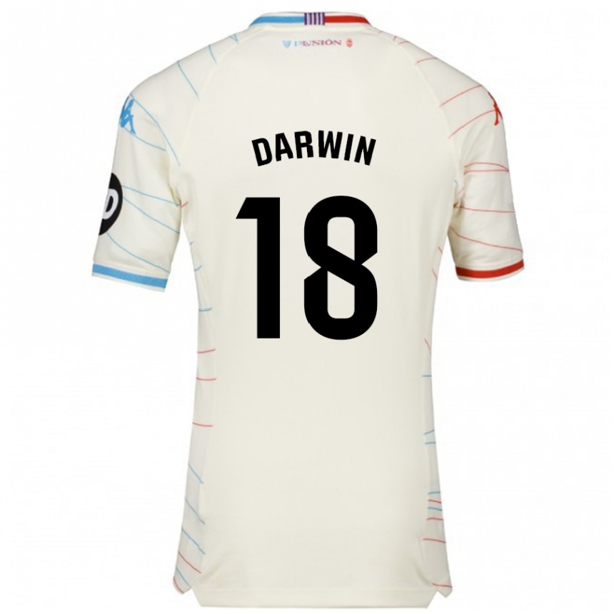 Kids Football Darwin Machís #18 White Red Blue Away Jersey 2024/25 T-Shirt Za